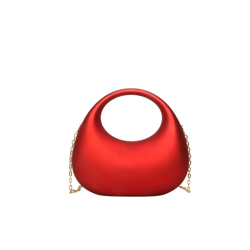 Dark Soul Candy Color Matte Acrylic Clutch – Damska torebka ślubna w kształcie półksiężyca