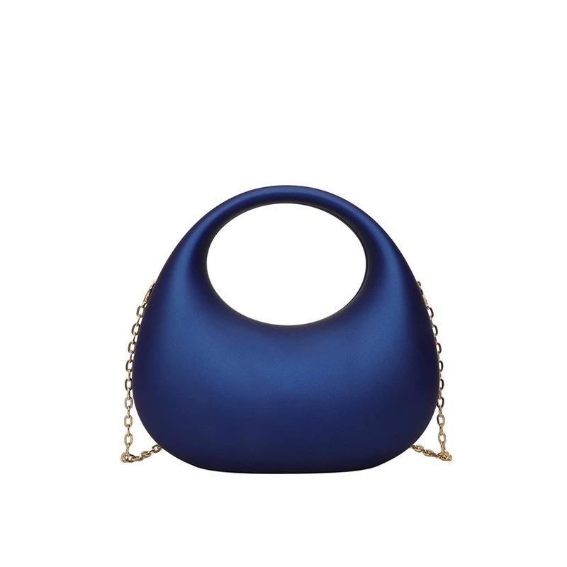 Dark Soul Candy Color Matte Acrylic Clutch – Damska torebka ślubna w kształcie półksiężyca