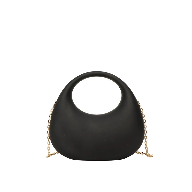 Dark Soul Candy Color Matte Acrylic Clutch – Damska torebka ślubna w kształcie półksiężyca