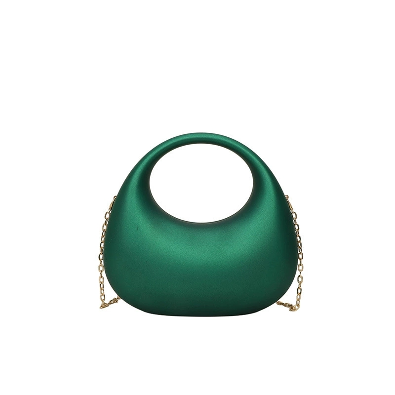 Dark Soul Candy Color Matte Acrylic Clutch – Damska torebka ślubna w kształcie półksiężyca