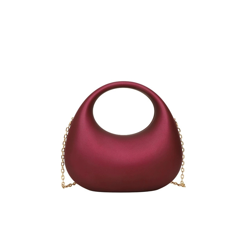 Dark Soul Candy Color Matte Acrylic Clutch – Damska torebka ślubna w kształcie półksiężyca