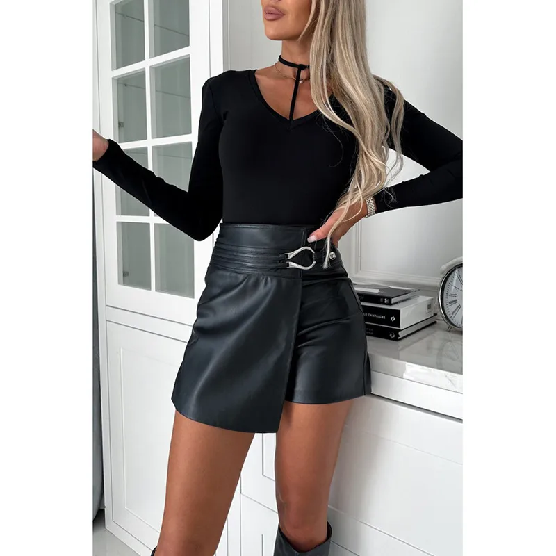 Dark Soul Casual Solid Color Streetwear Shorts - Women's Everyday Style