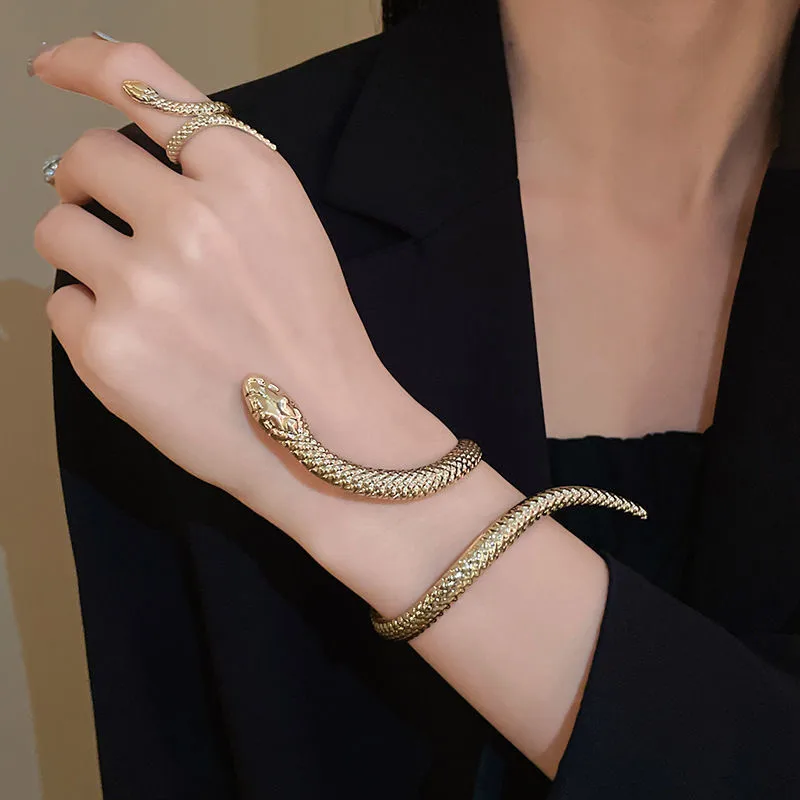 Bransoletka ze stopu metali Dark Soul Color Block Snake w stylu vintage punk 