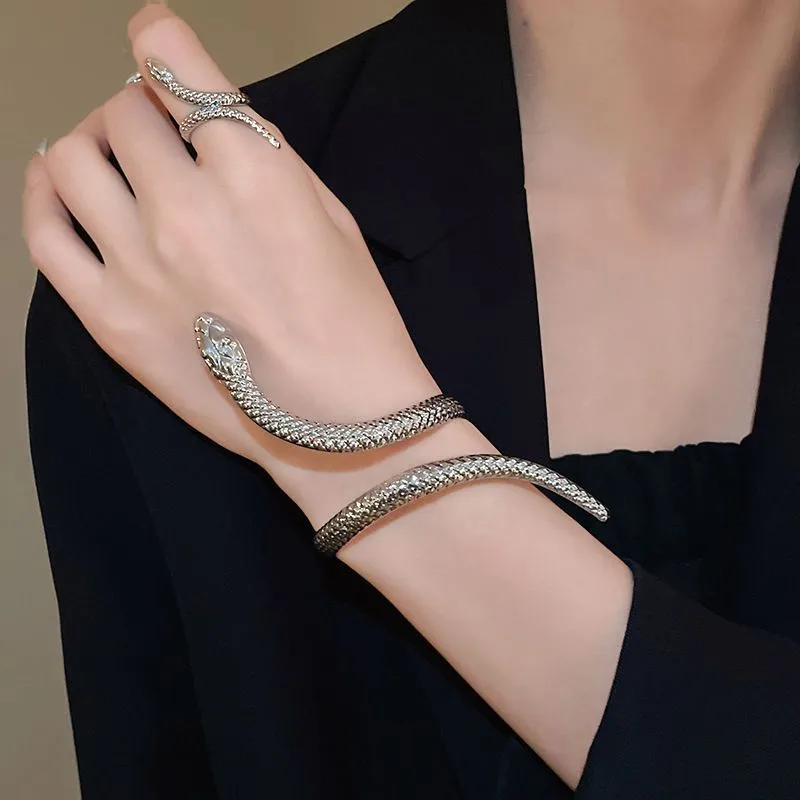 Bransoletka ze stopu metali Dark Soul Color Block Snake w stylu vintage punk 