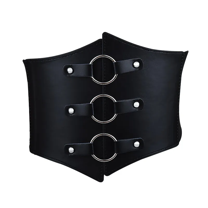 Dark Soul Embroidered PU Leather Belt for Women - Solid Color Elegant Design