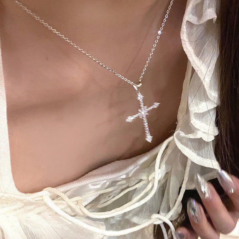 Dark Soul Fashion Cross Zircon Pendant Necklace