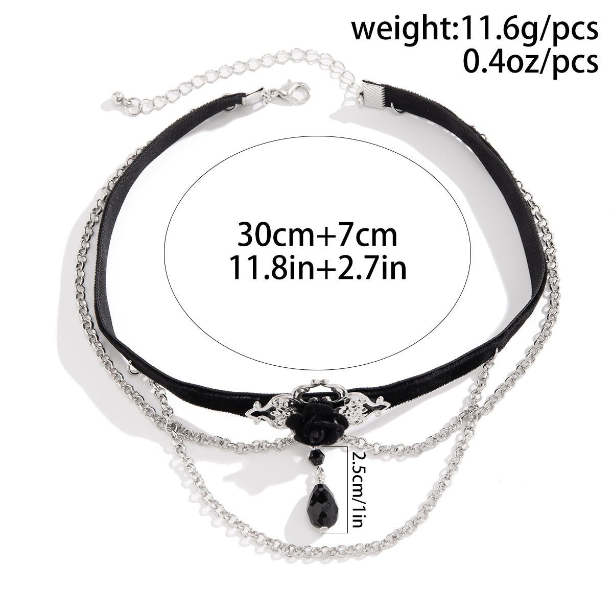 Naszyjnik z kropli wody w stylu Dark Soul Gothic Punk Lolita – flanela i stop 