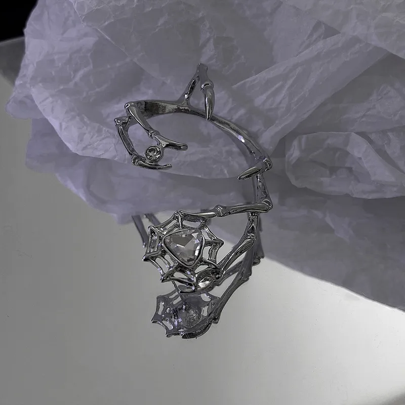 Dark Soul Gothic Spider Web Zircon Earrings - Halloween Alloy Inlay