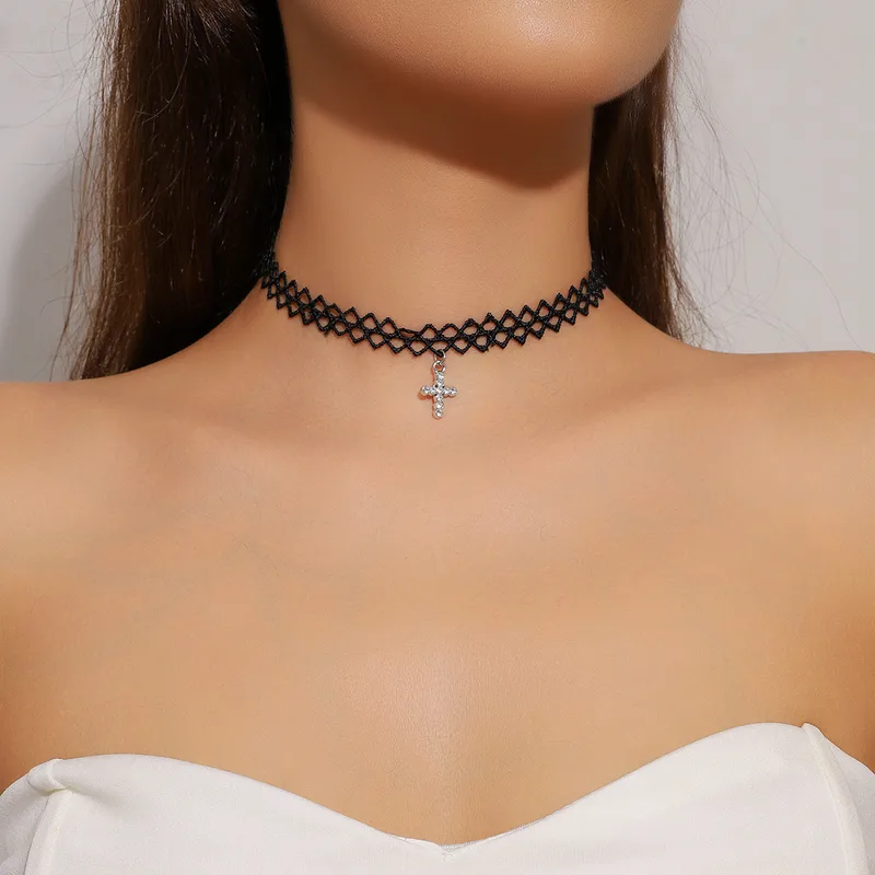 Dark Soul Gothic Vintage Spider Butterfly Lace Choker Necklace