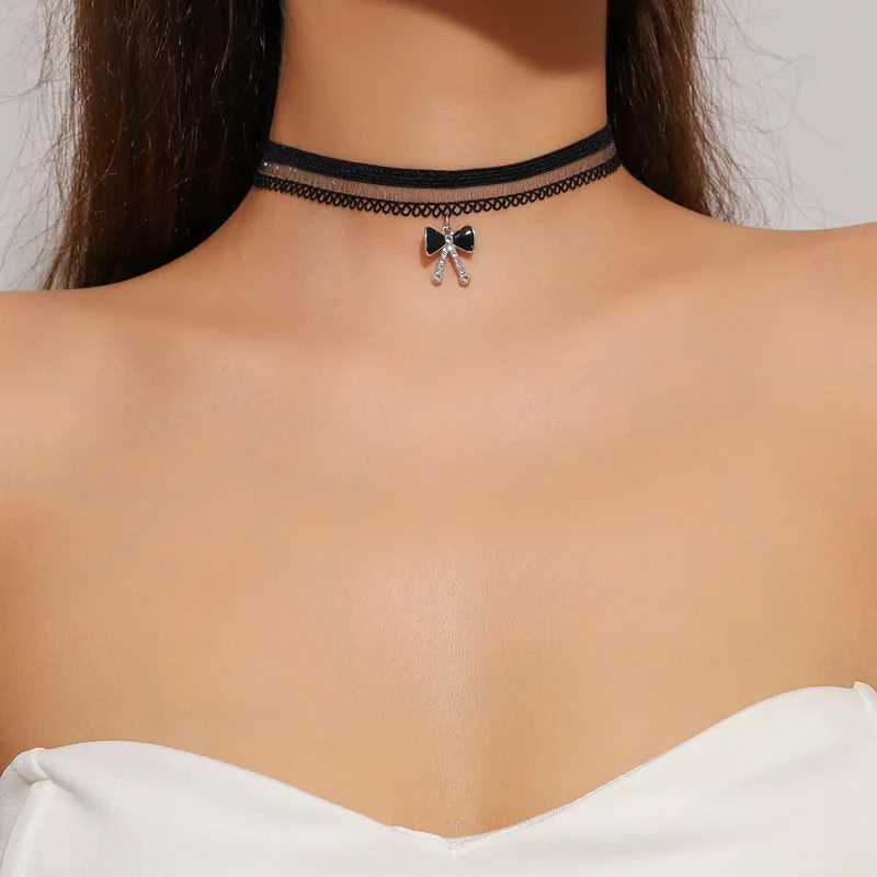 Dark Soul Gothic Vintage Spider Butterfly Lace Choker Necklace