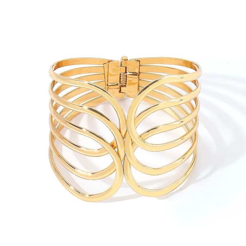 Dark Soul Hip-Hop Punk Solid Color Alloy Plating Bangle for Women