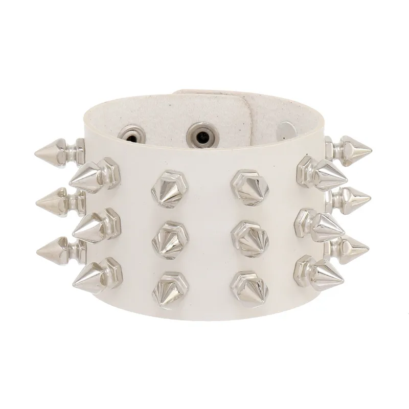 Dark Soul Punk Style Men's Solid Color PU Leather Bracelet