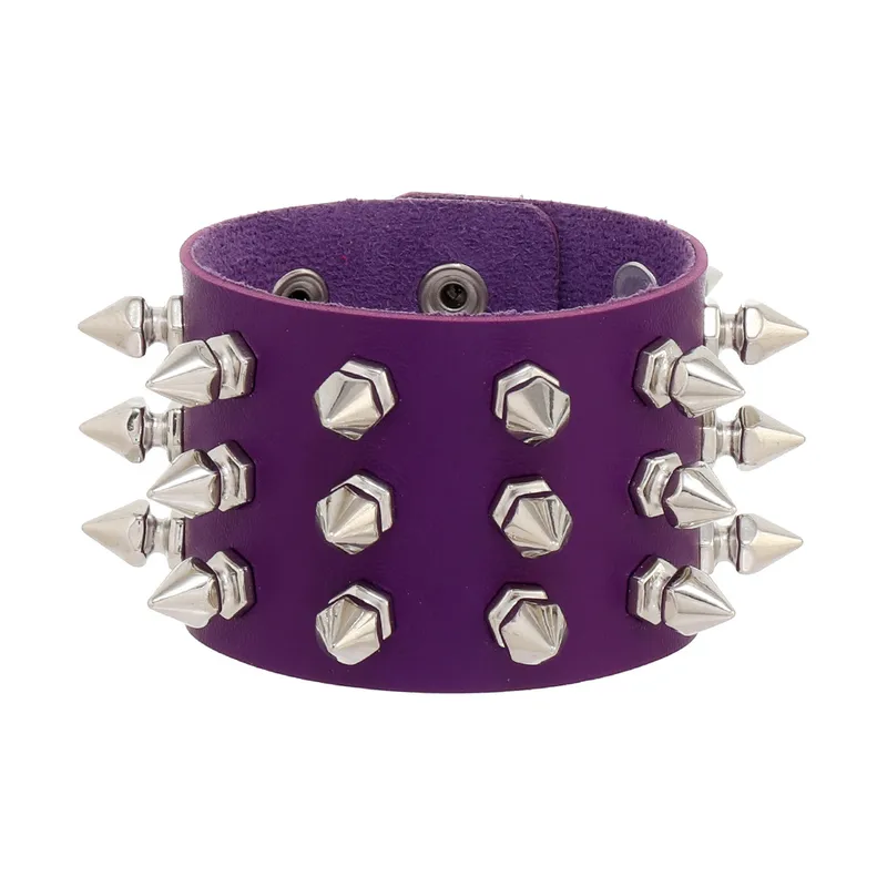 Dark Soul Punk Style Men's Solid Color PU Leather Bracelet