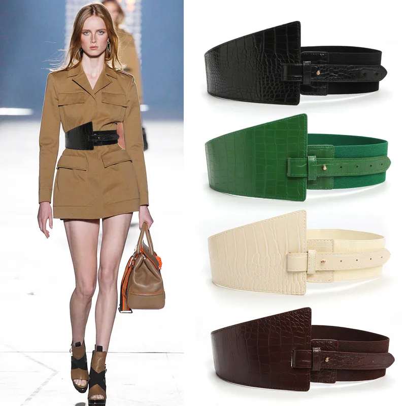 Dark Soul Retro Crocodile PU Leather Belt for Women - Buckle Style