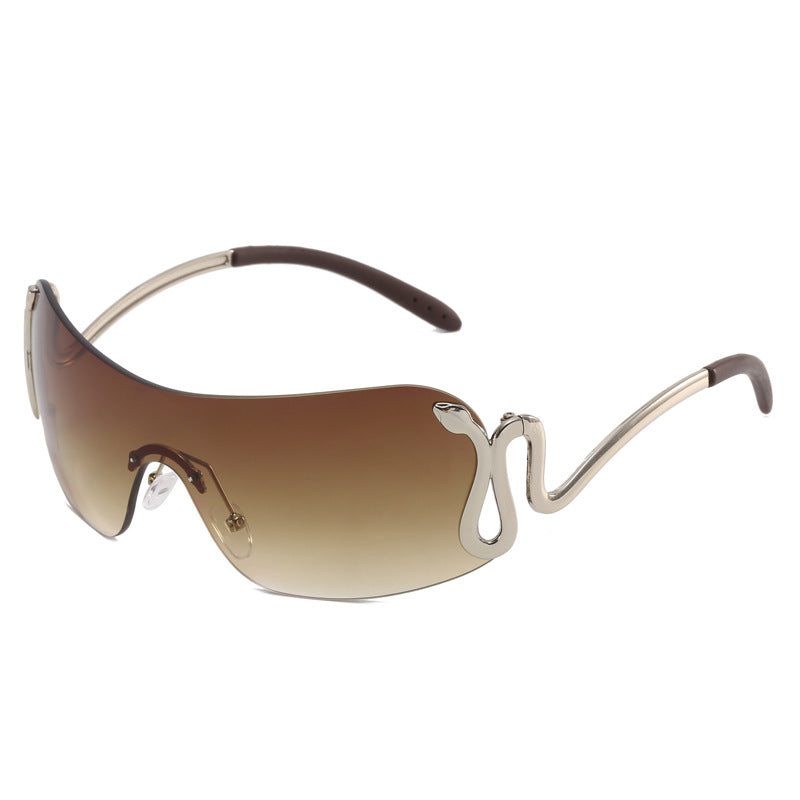 Okulary przeciwsłoneczne jednoczęściowe Dark Soul Spirit Snake – Y2K Millennium Fashion Eyewear 