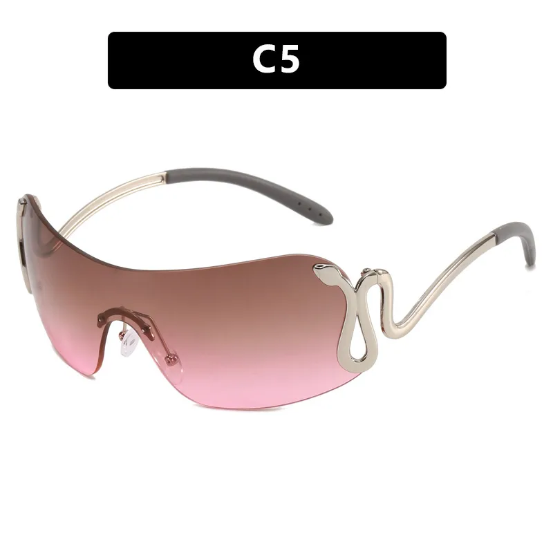 Okulary przeciwsłoneczne jednoczęściowe Dark Soul Spirit Snake – Y2K Millennium Fashion Eyewear 