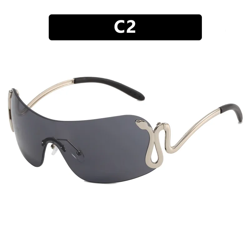 Okulary przeciwsłoneczne jednoczęściowe Dark Soul Spirit Snake – Y2K Millennium Fashion Eyewear 