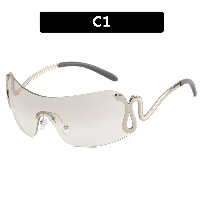 Okulary przeciwsłoneczne jednoczęściowe Dark Soul Spirit Snake – Y2K Millennium Fashion Eyewear 