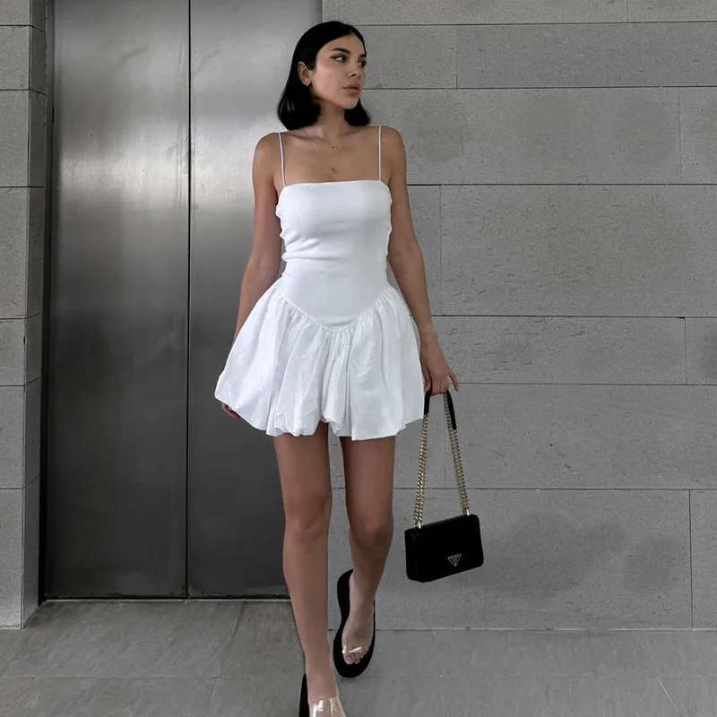 Dark Soul Summer Fashion Women's Sleeveless Sling Dress - New Solid Color Slim Waist