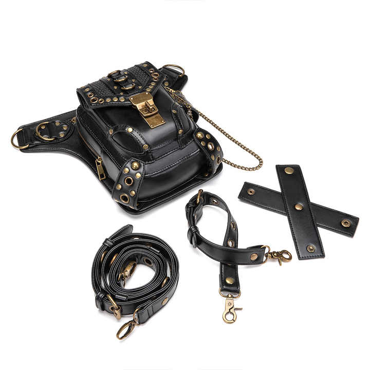 Torba skórzana Dark Soul Vintage Gothic Steampunk - ECOPARTY Rock na ramię/nerkę 