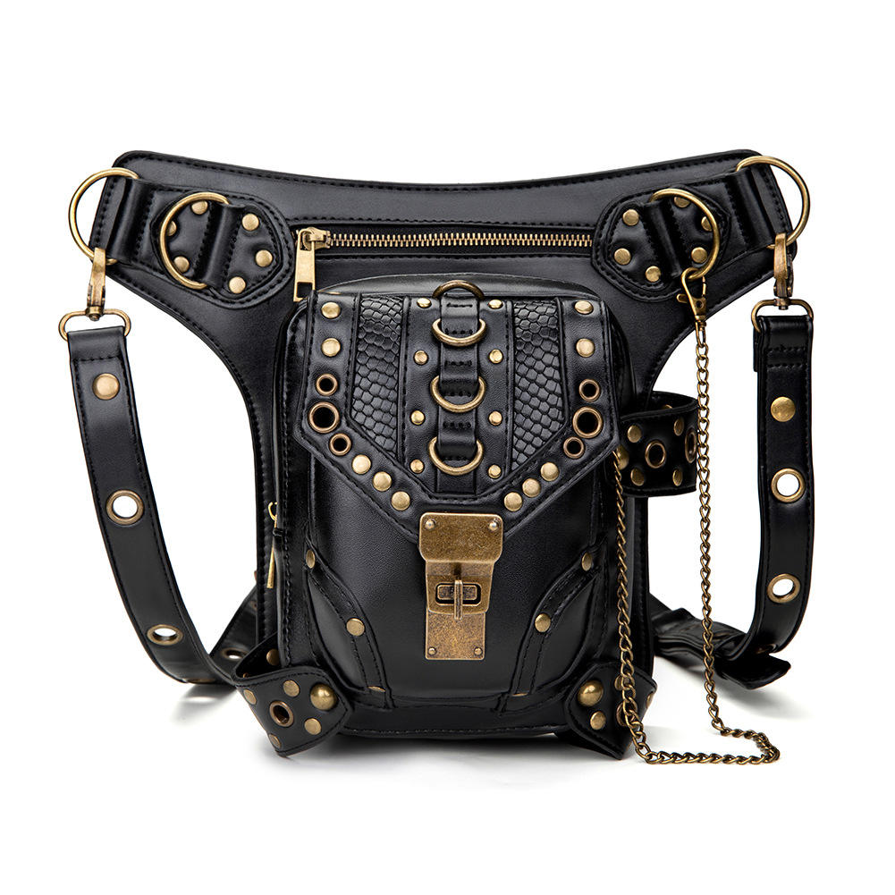 Torba skórzana Dark Soul Vintage Gothic Steampunk - ECOPARTY Rock na ramię/nerkę 