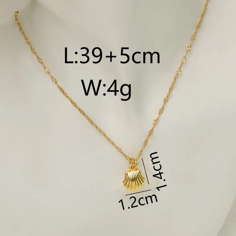 Dark Soul Women's 18K Gold Plated Marine Pendant Necklace - Titanium Steel Starfish, Dolphin & Shell Beach Jewellery