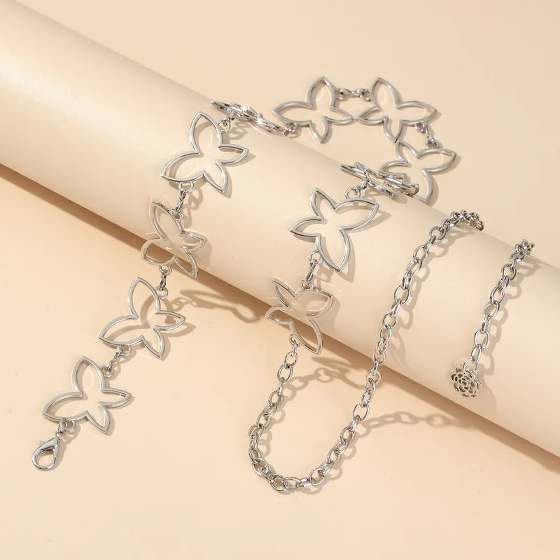 Dark Soul Women's Basic Butterfly Charm Metal Chain Belt