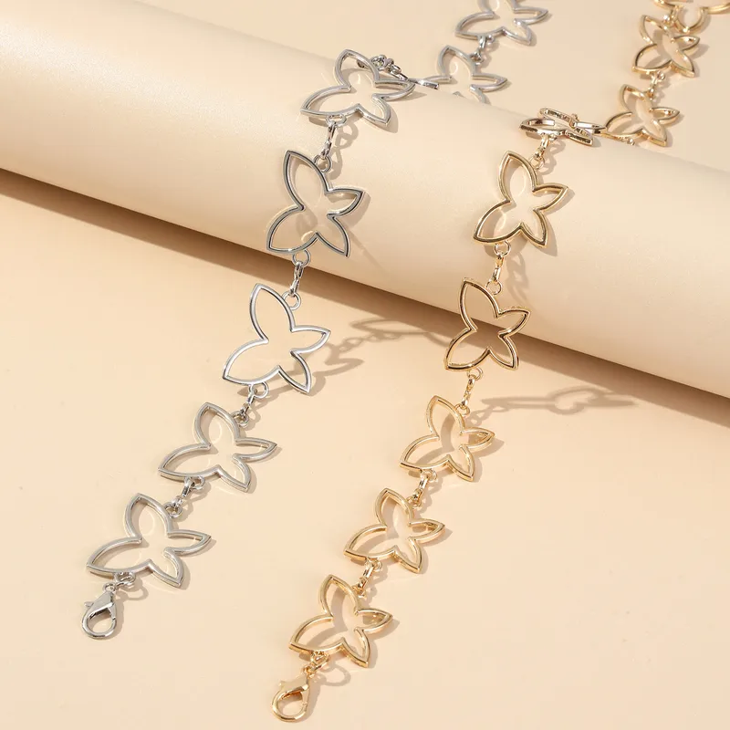 Dark Soul Women's Basic Butterfly Charm Metal Chain Belt