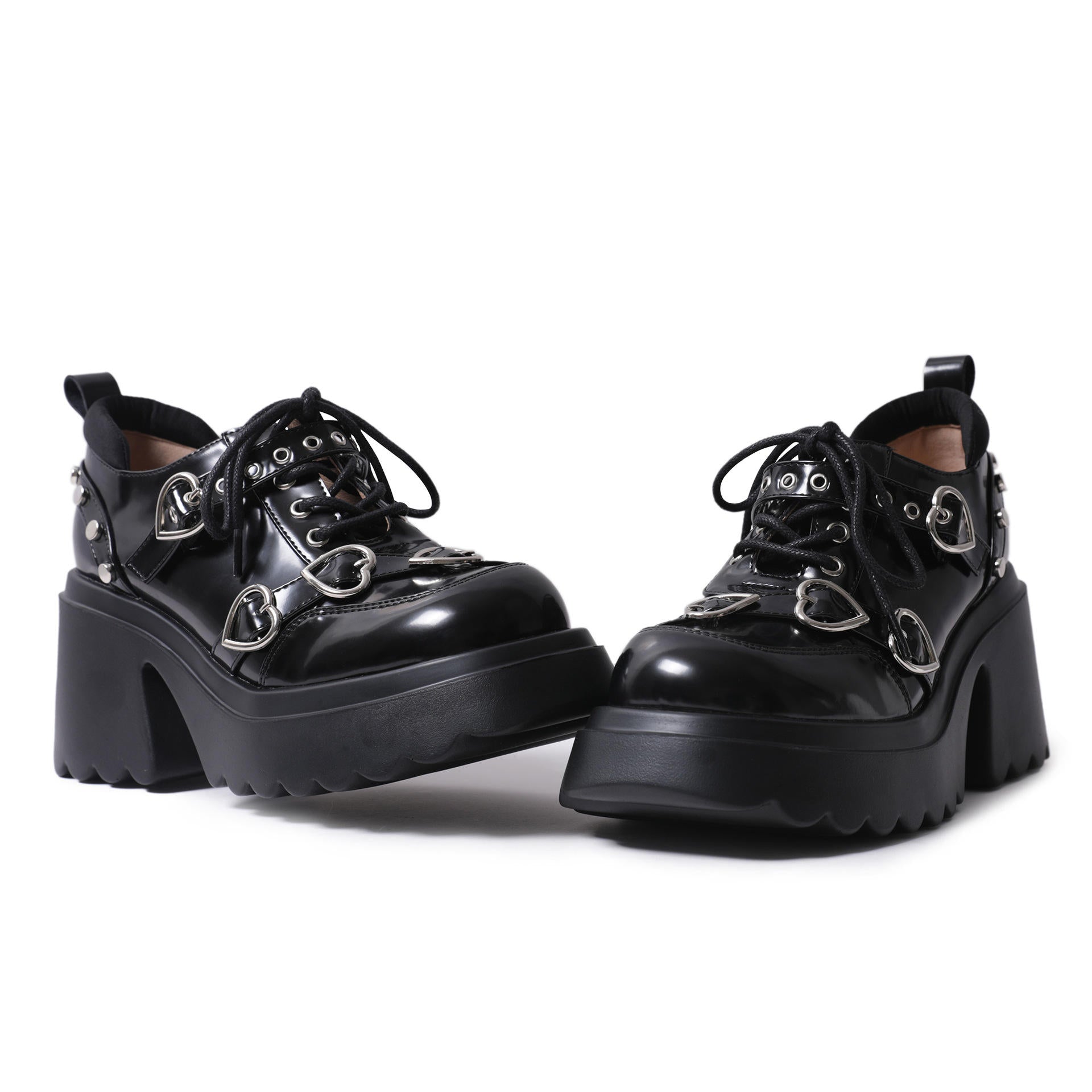 Damskie buty sportowe Dark Soul w stylu gotyckim punk na platformie – na wysokim obcasie, ze skóry 