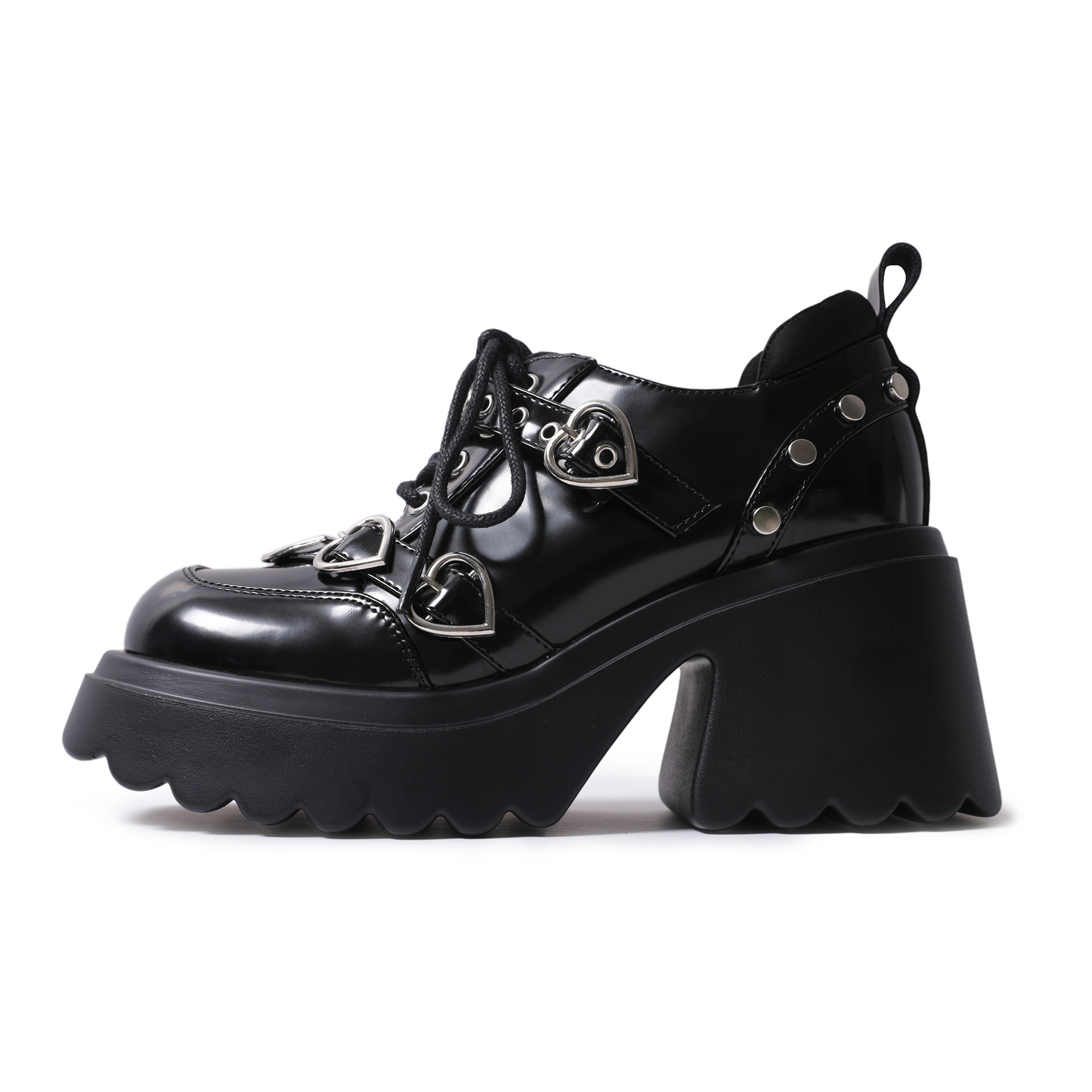 Damskie buty sportowe Dark Soul w stylu gotyckim punk na platformie – na wysokim obcasie, ze skóry 