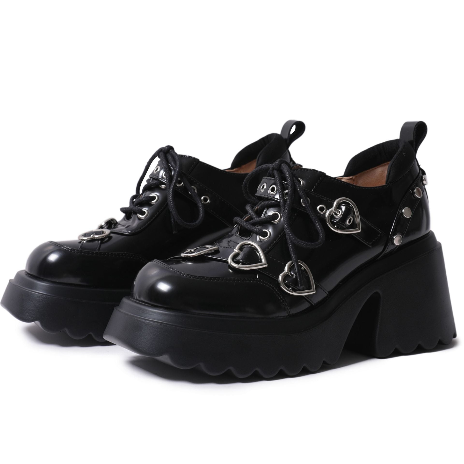 Damskie buty sportowe Dark Soul w stylu gotyckim punk na platformie – na wysokim obcasie, ze skóry 