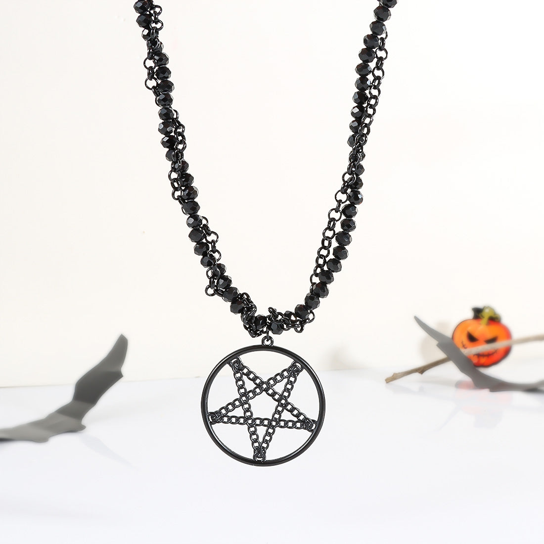 Dark Soul Women's Gothic Retro Pentagram Jewelry - Alloy & Glass Design