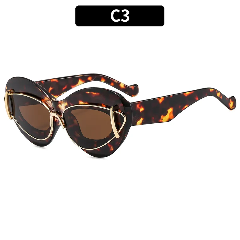 Okulary przeciwsłoneczne Dark Soul Retro Leopard o specjalnym kształcie – ochrona UV400