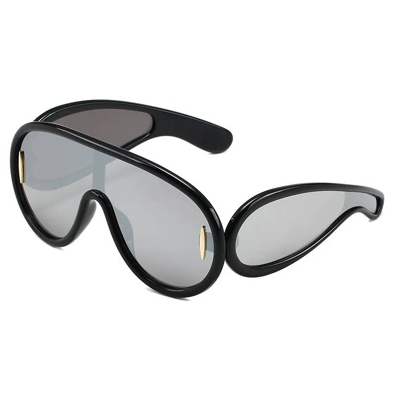 Okulary przeciwsłoneczne damskie Dark Soul Flame Shape Full Frame z ochroną UV400 i soczewkami PC 