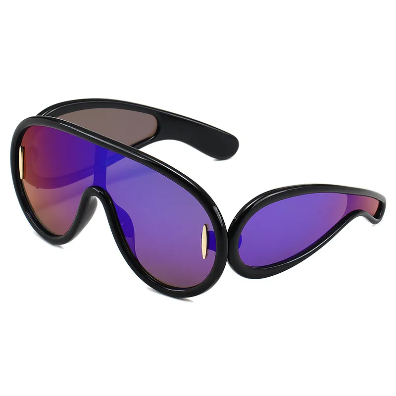 Okulary przeciwsłoneczne damskie Dark Soul Flame Shape Full Frame z ochroną UV400 i soczewkami PC 